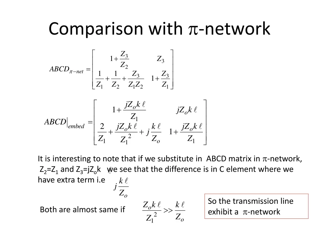 comparison with network