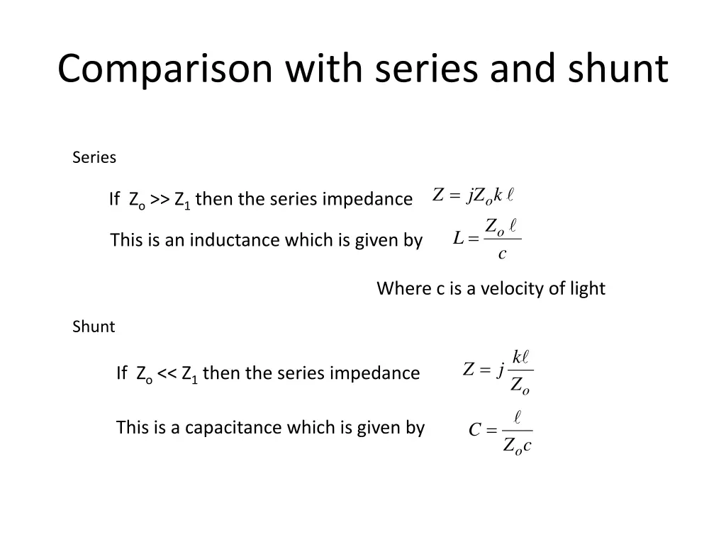 comparison with series and shunt