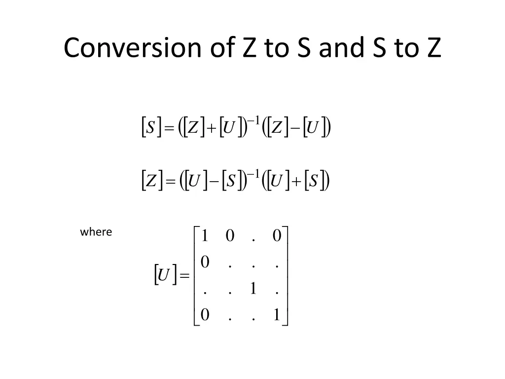 conversion of z to s and s to z