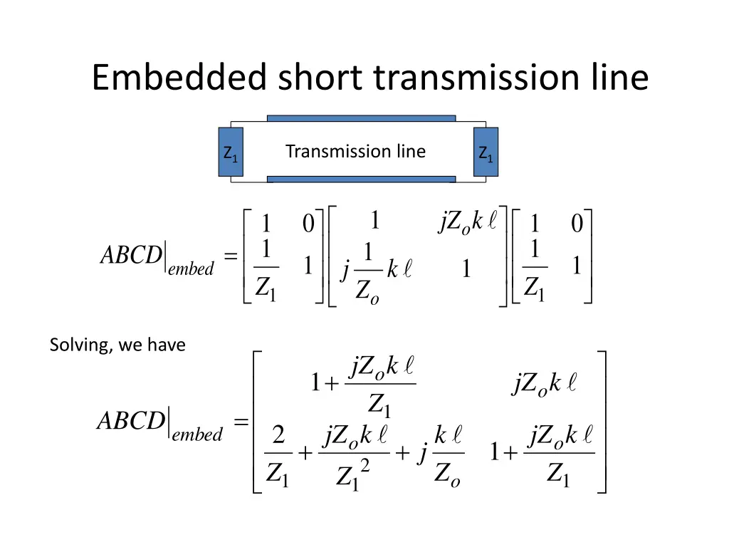 embedded short transmission line
