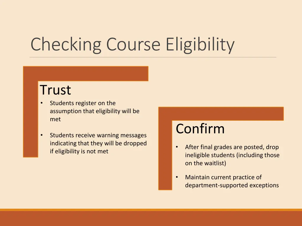 checking course eligibility 1