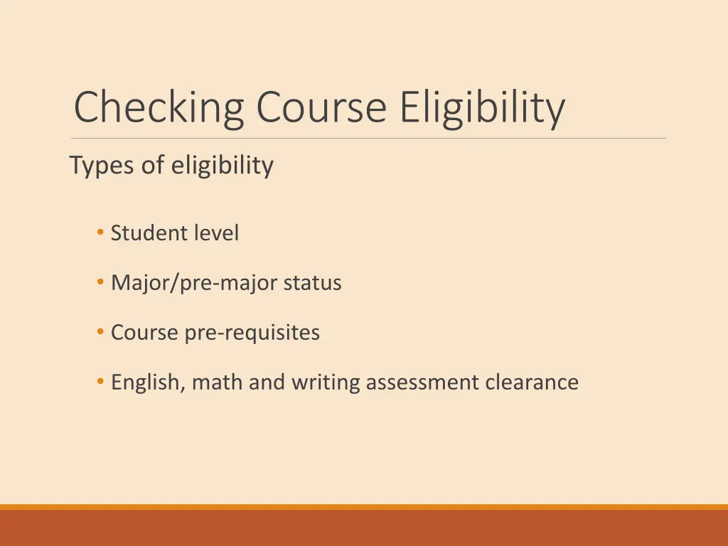 checking course eligibility