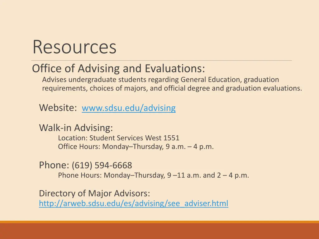 resources office of advising and evaluations