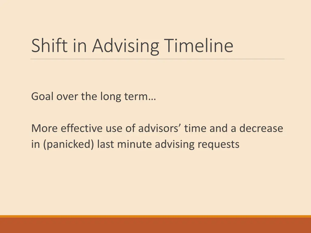 shift in advising timeline 2
