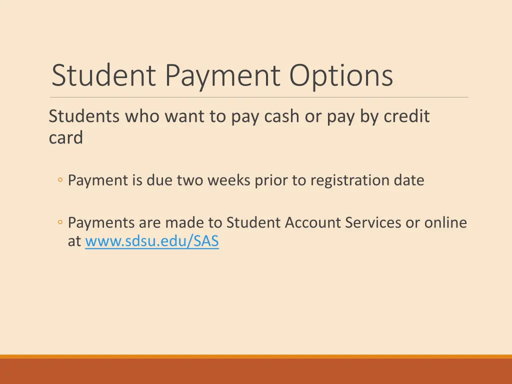 student payment options