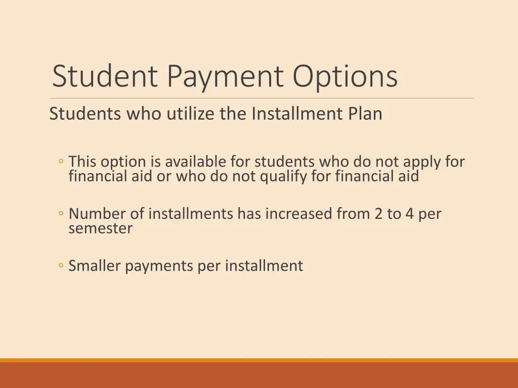 student payment options students who utilize