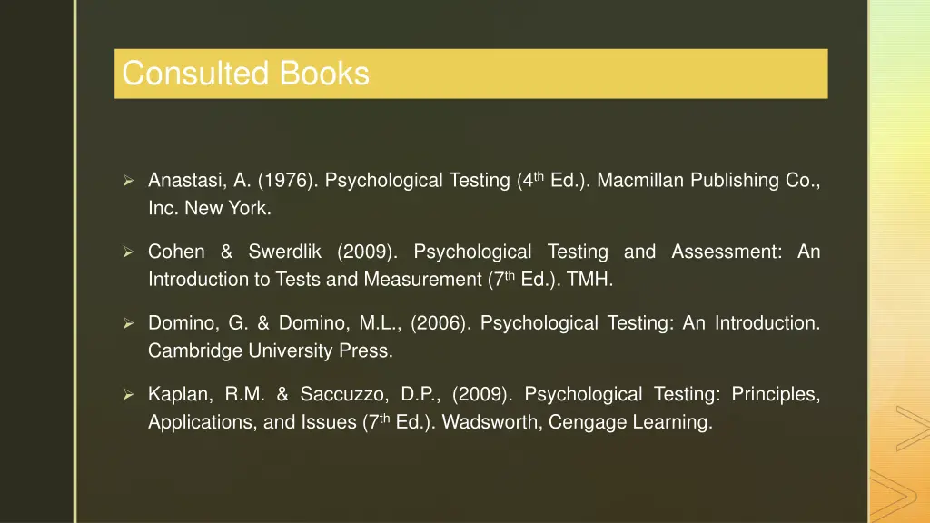 consulted books