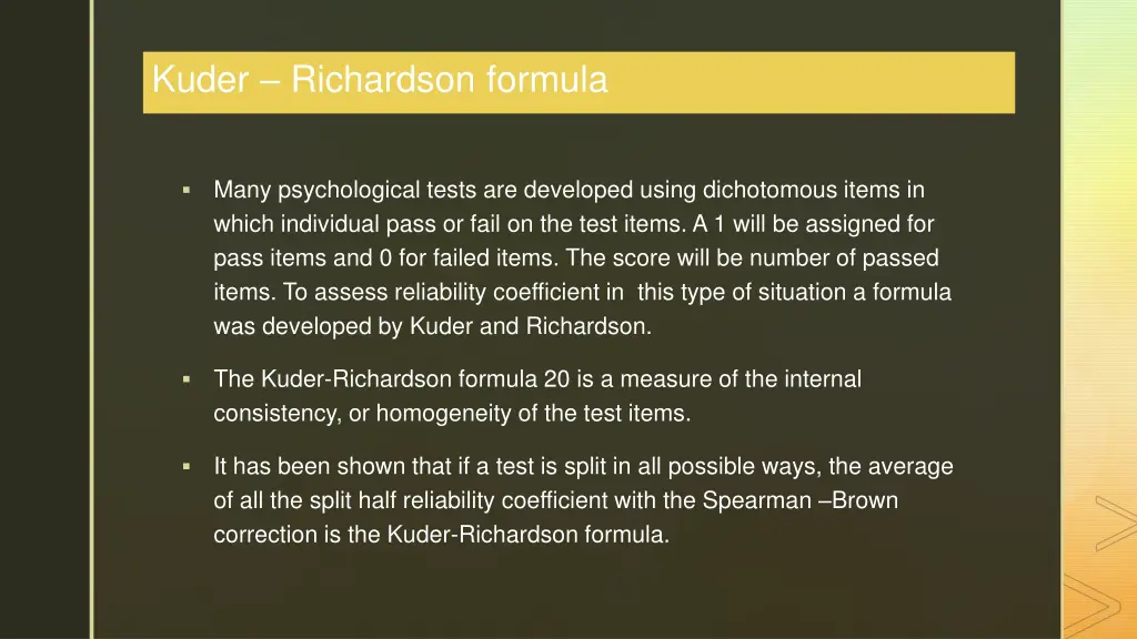 kuder richardson formula