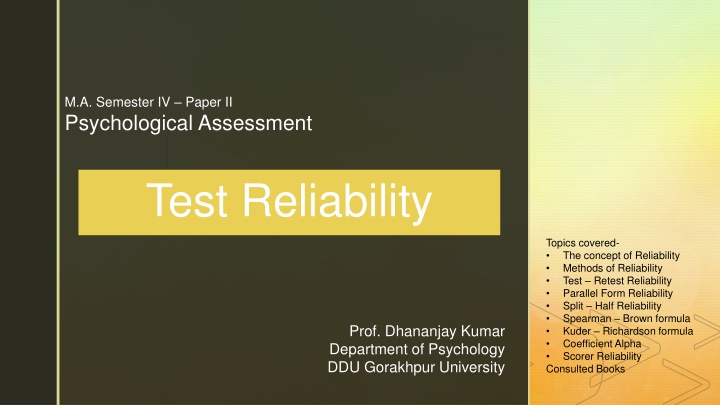 m a semester iv paper ii psychological assessment