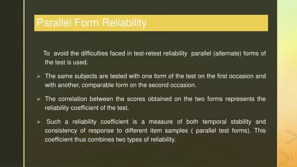 parallel form reliability