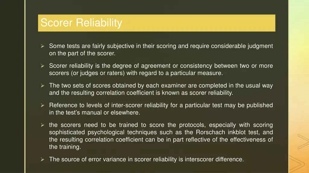 scorer reliability