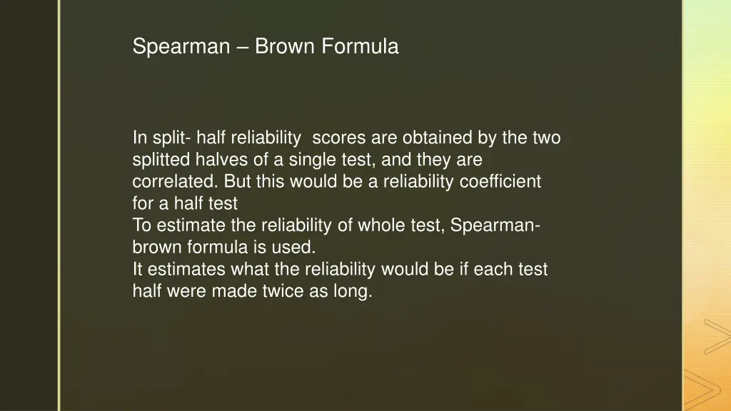 spearman brown formula