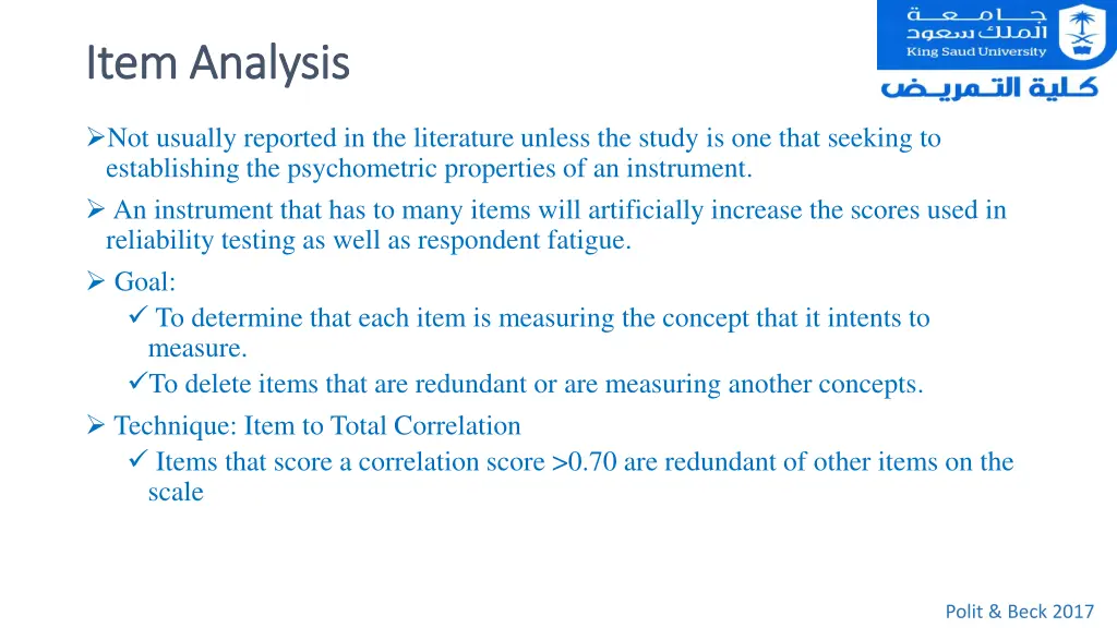 item analysis item analysis