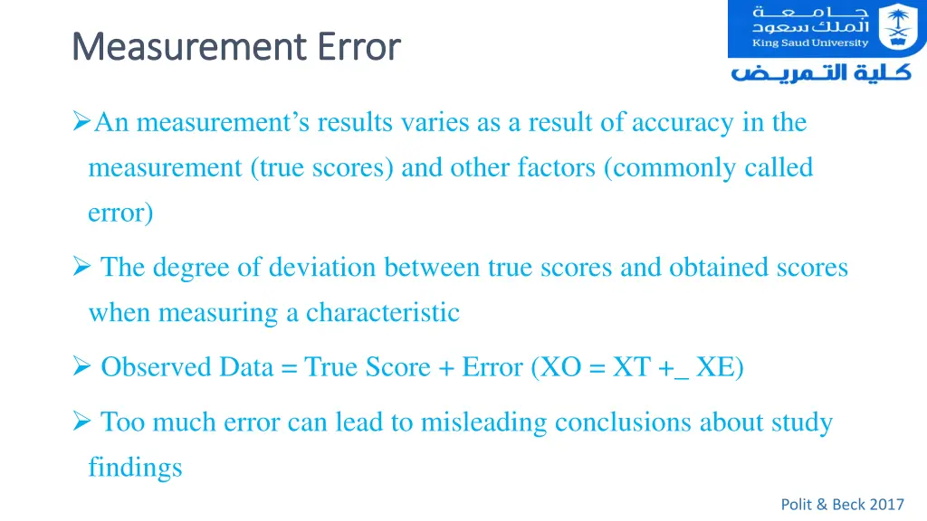 measurement error measurement error