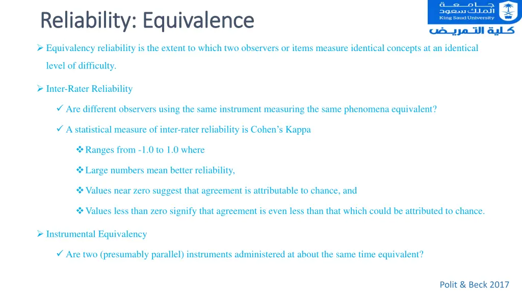 reliability equivalence reliability equivalence