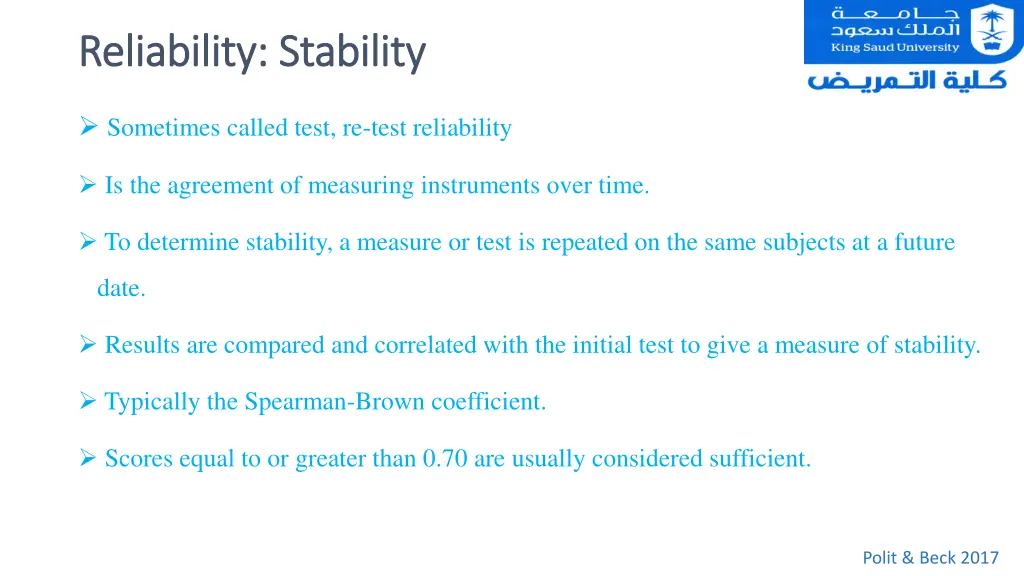 reliability stability reliability stability