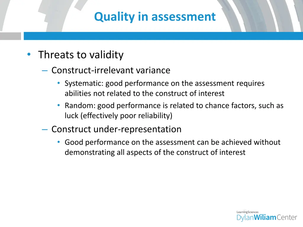 quality in assessment