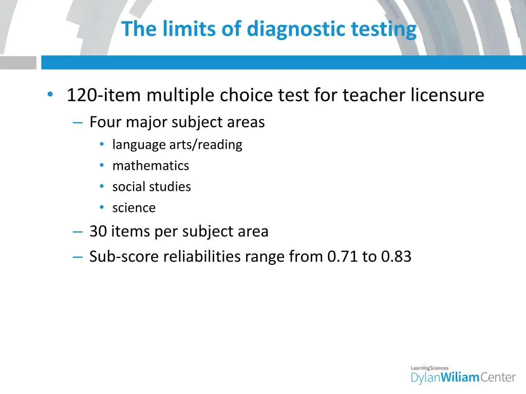 the limits of diagnostic testing