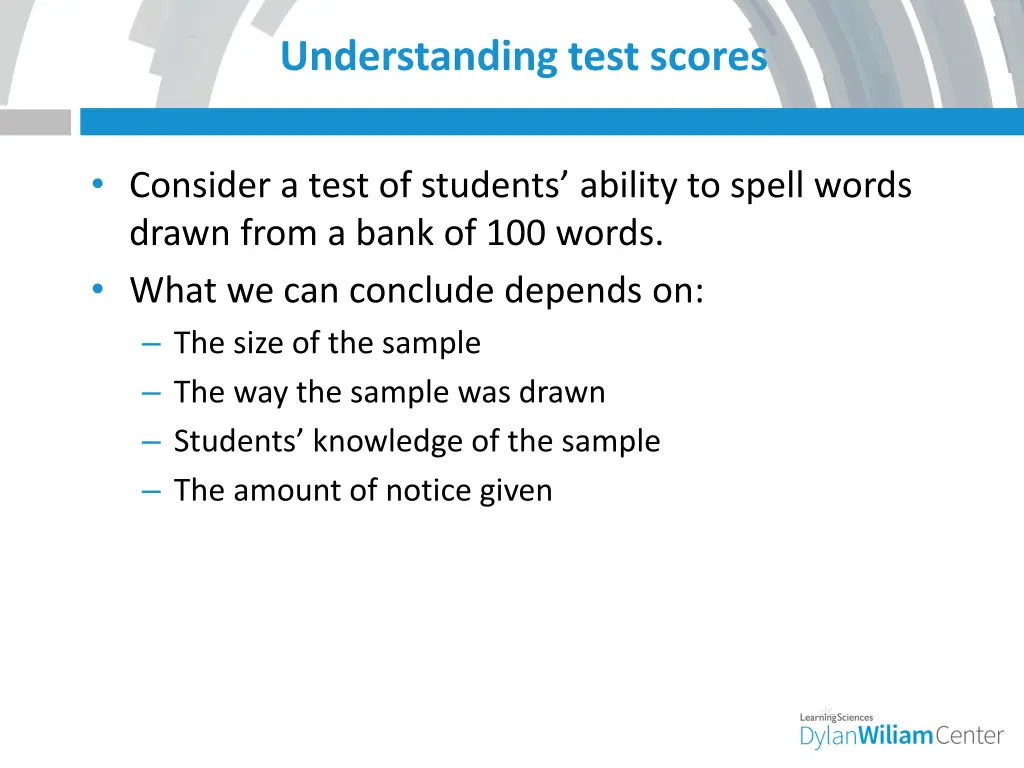 understanding test scores