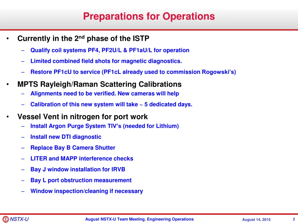 preparations for operations