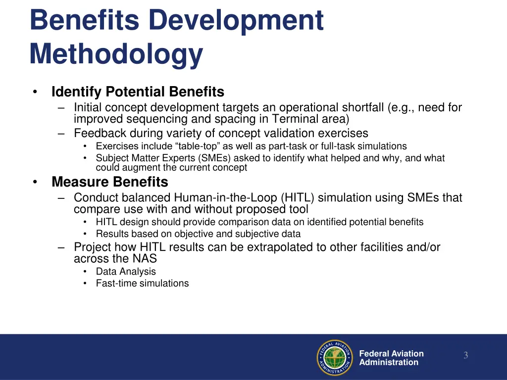 benefits development methodology