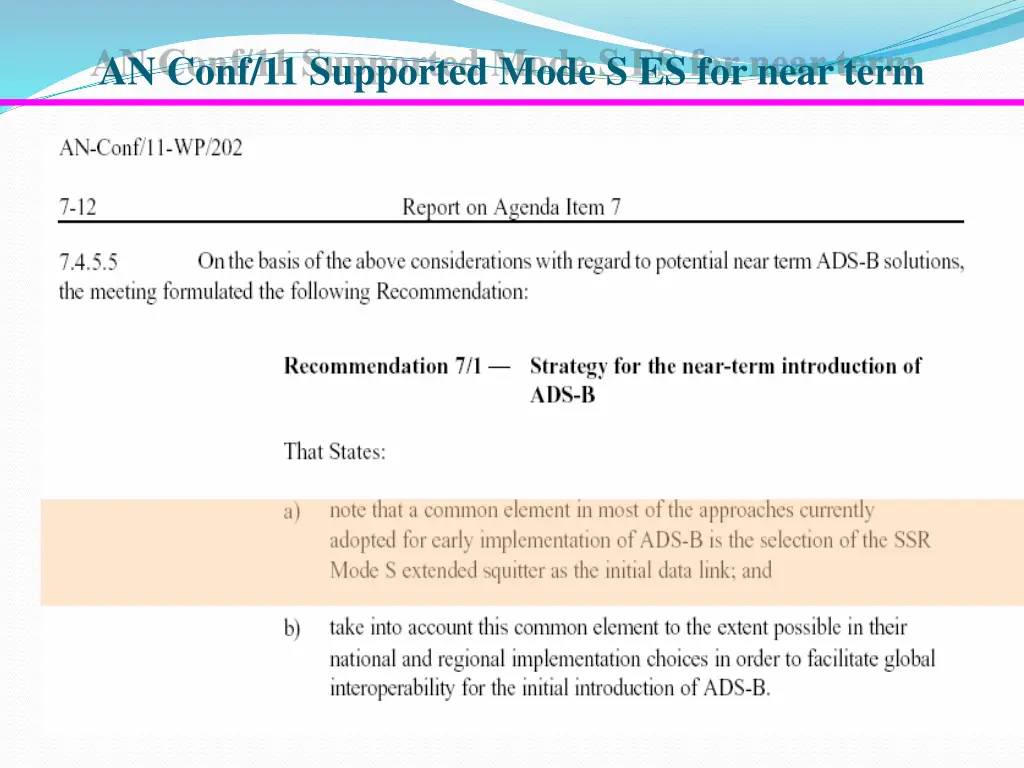 an conf 11 supported mode s es for near term