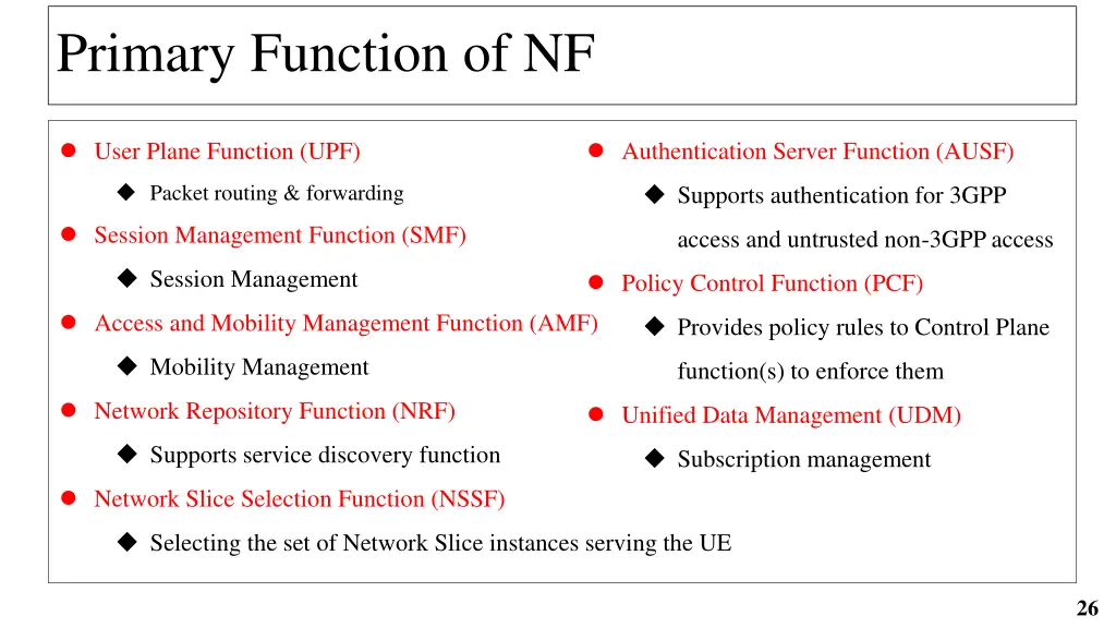 primary function of nf