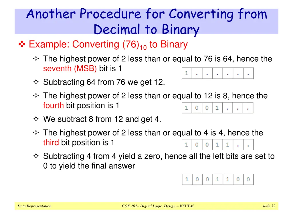 another procedure for converting from decimal 1