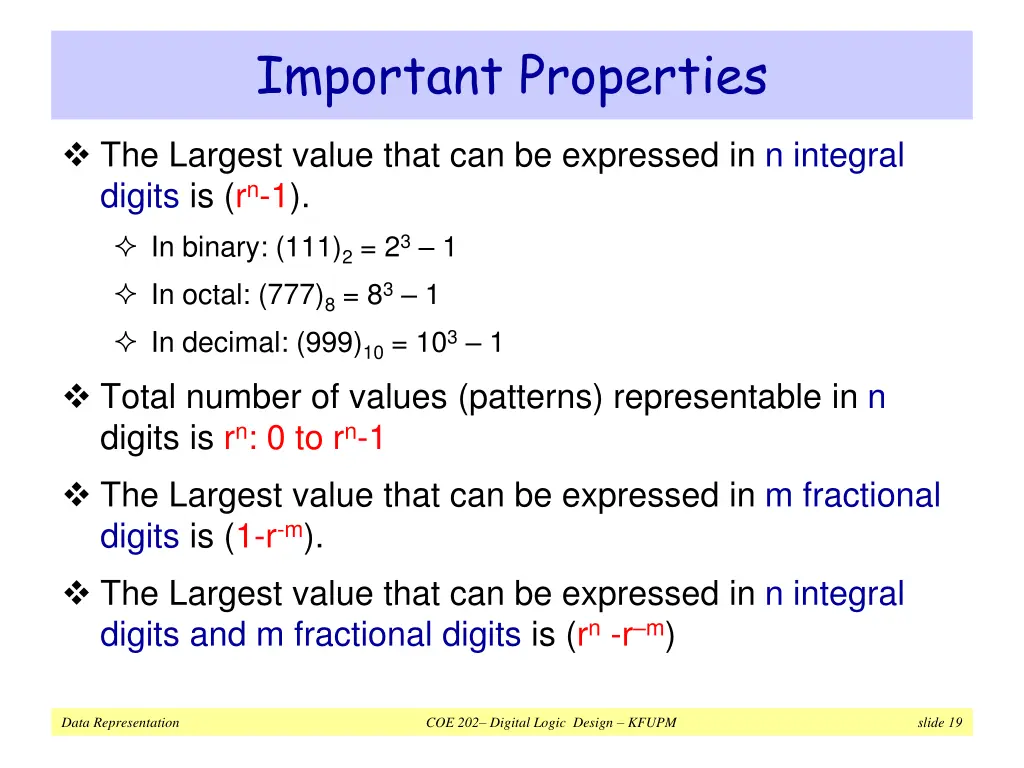 important properties
