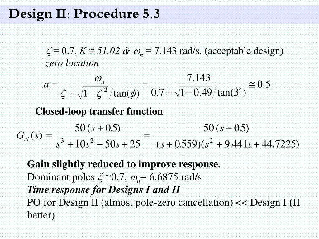 design ii procedure 5 3