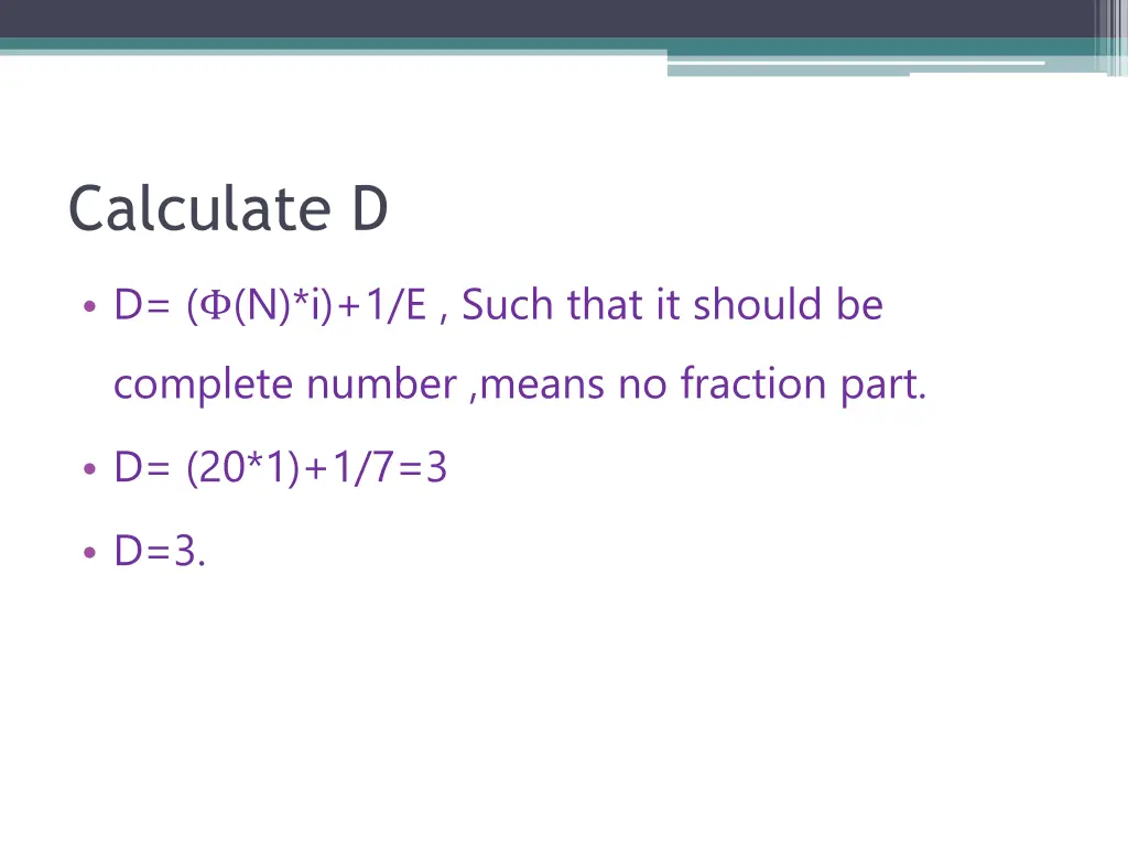 calculate d