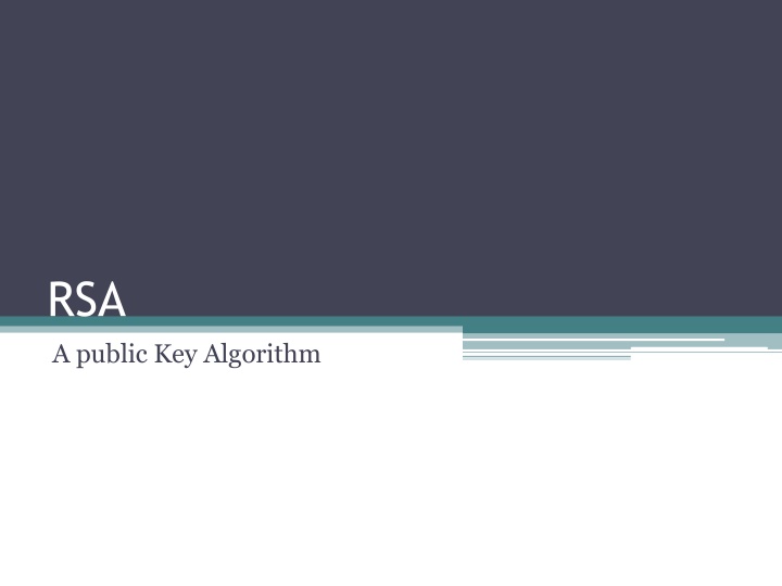 rsa a public key algorithm