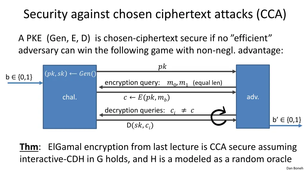 security against chosen ciphertext attacks cca