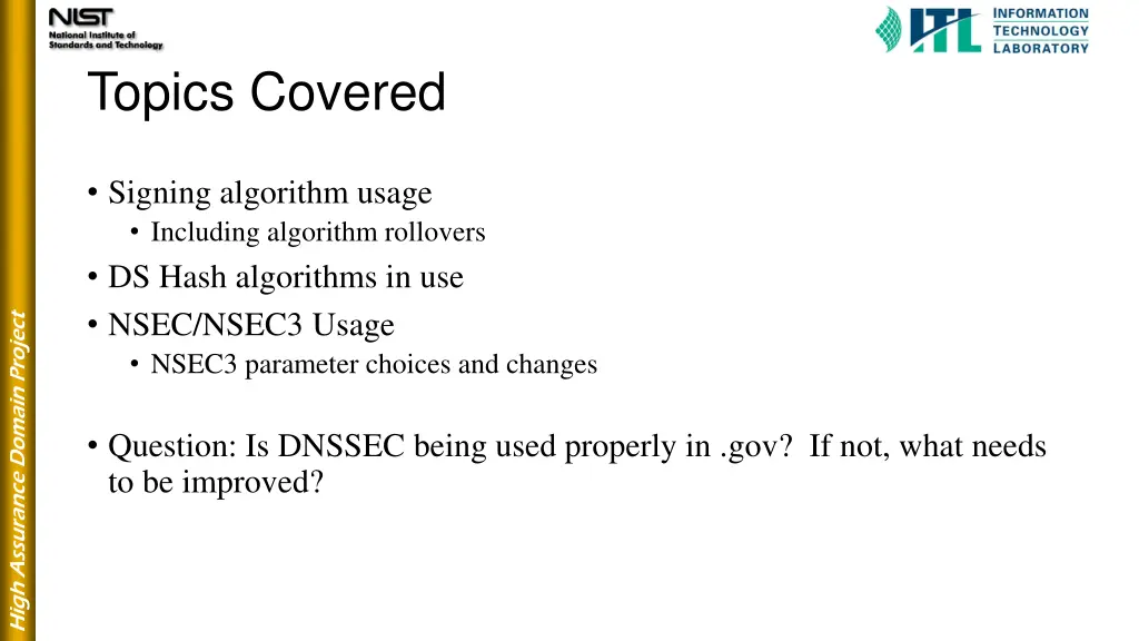 topics covered