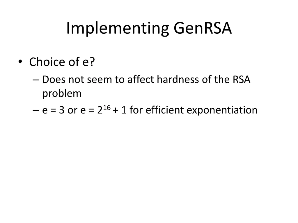 implementing genrsa 1