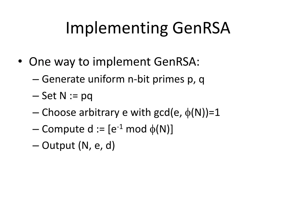 implementing genrsa