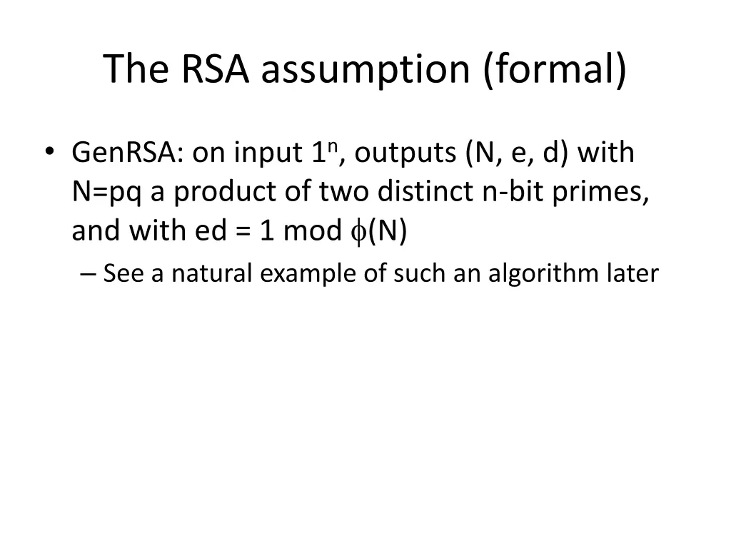 the rsa assumption formal