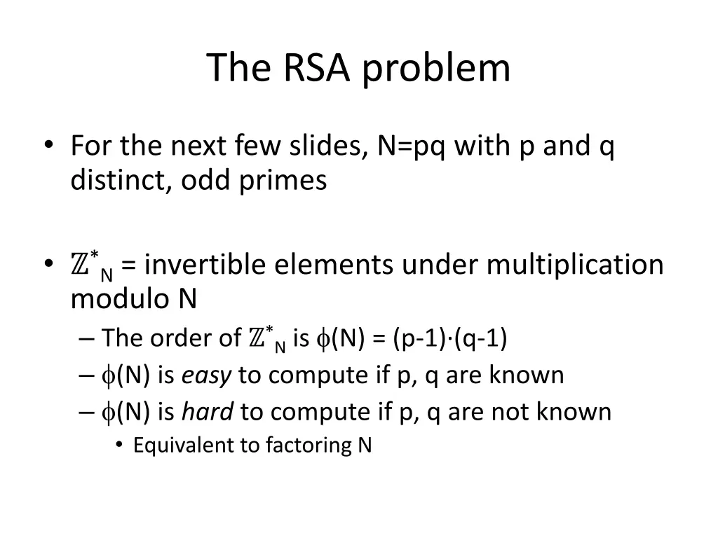 the rsa problem 1
