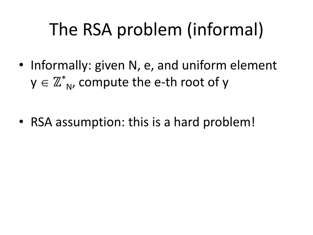 the rsa problem informal