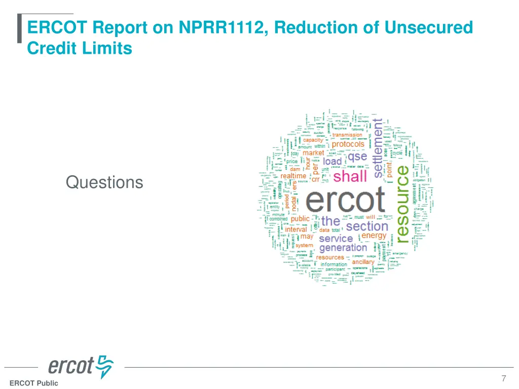 ercot report on nprr1112 reduction of unsecured 5
