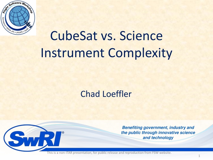 cubesat vs science instrument complexity