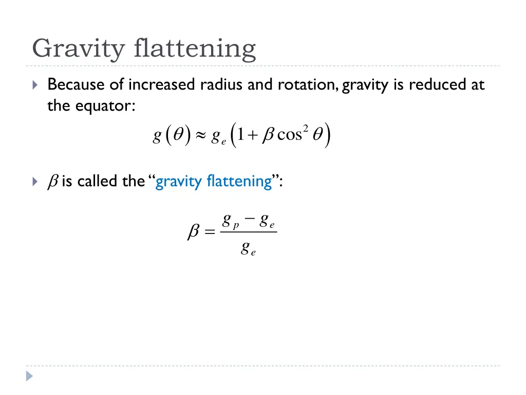 gravity flattening