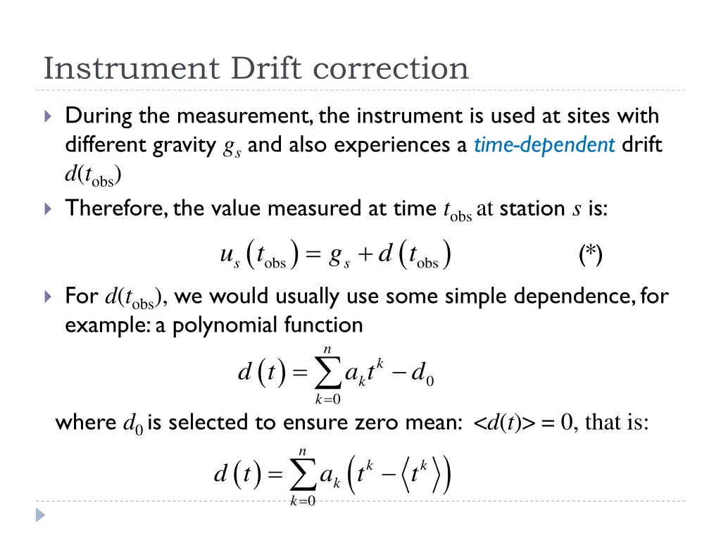 instrument drift correction