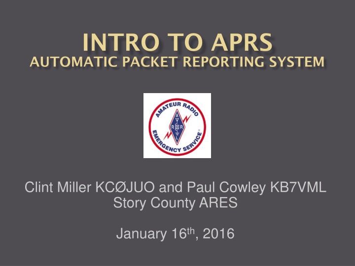 intro to aprs automatic packet reporting system