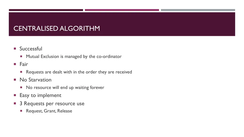 centralised algorithm 2