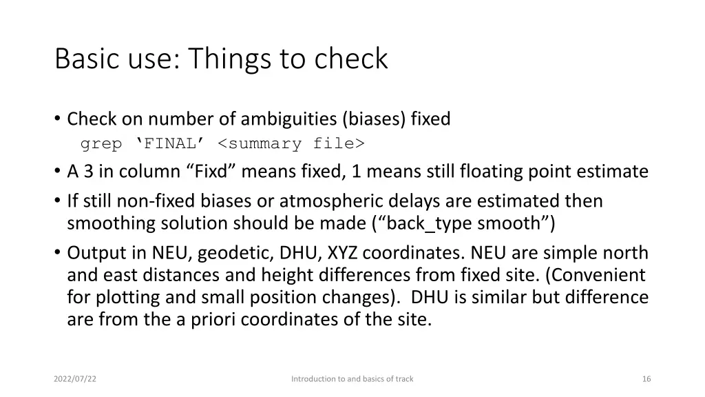 basic use things to check