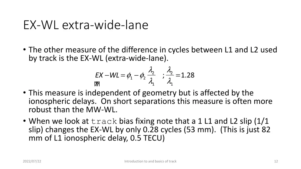 ex wl extra wide lane