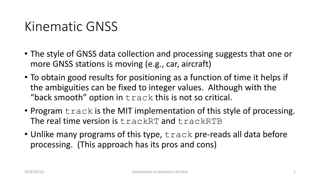 kinematic gnss