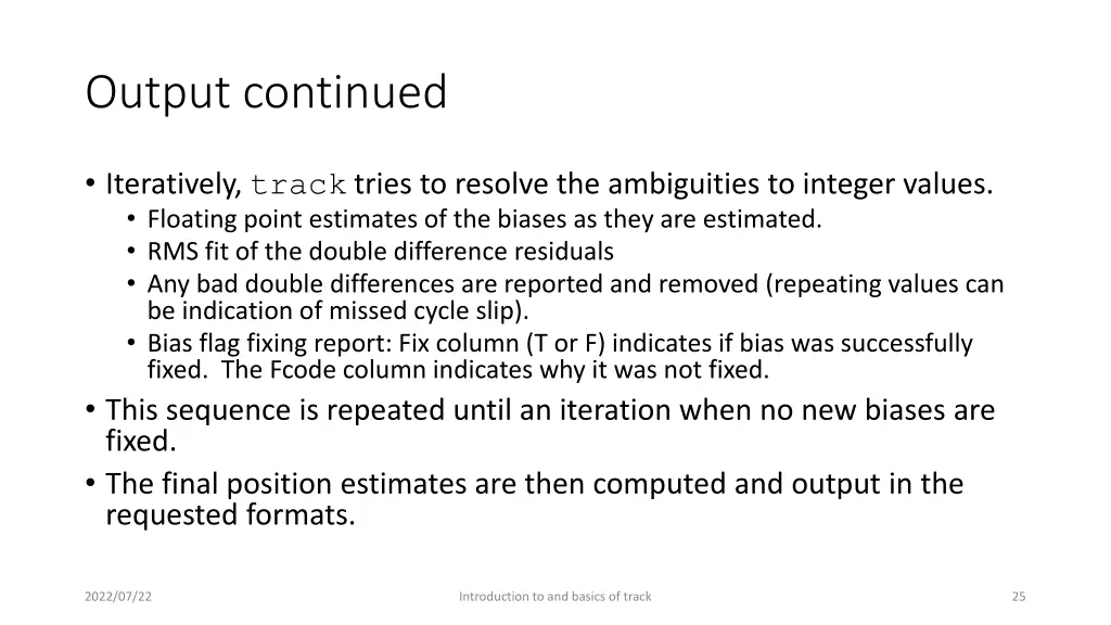 output continued 1