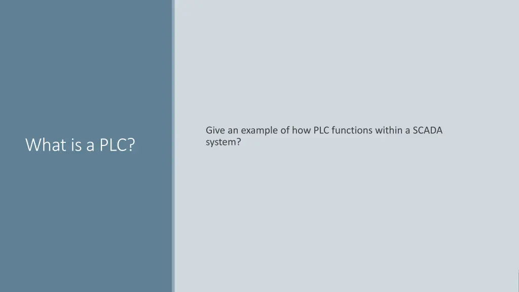 give an example of how plc functions within